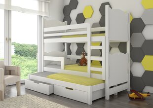 Dviaukštė lova Adrk Furniture Leticia, 180x75/172x75 cm, balta kaina ir informacija | Vaikiškos lovos | pigu.lt