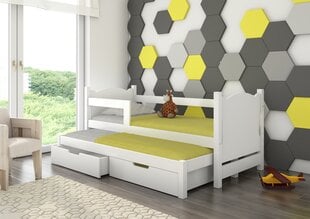 Vaikiška lova Adrk Furniture Campos 180x75/172x75 cm, balta kaina ir informacija | Vaikiškos lovos | pigu.lt