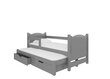Vaikiška lova Adrk Furniture Campos 180x75/172x75 cm, pilka kaina ir informacija | Vaikiškos lovos | pigu.lt