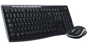 Комплект клавиатуры и оптической мыши Logitech Wireless Desktop MK270, черный цена и информация | Клавиатуры | pigu.lt