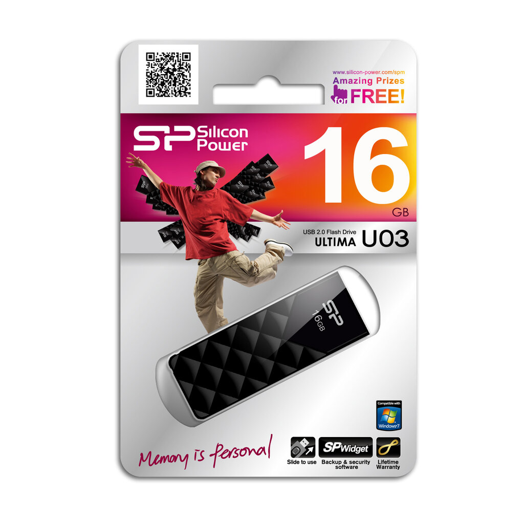 Atmintinė Silicon Power Ultima U03 16GB, USB 2.0 kaina ir informacija | USB laikmenos | pigu.lt