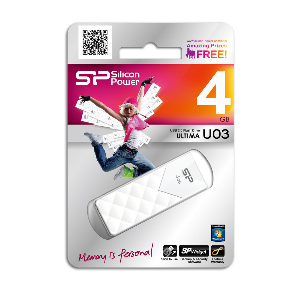 Atmintinė Silicon Power Ultima U03 4GB, USB 2.0 kaina ir informacija | USB laikmenos | pigu.lt