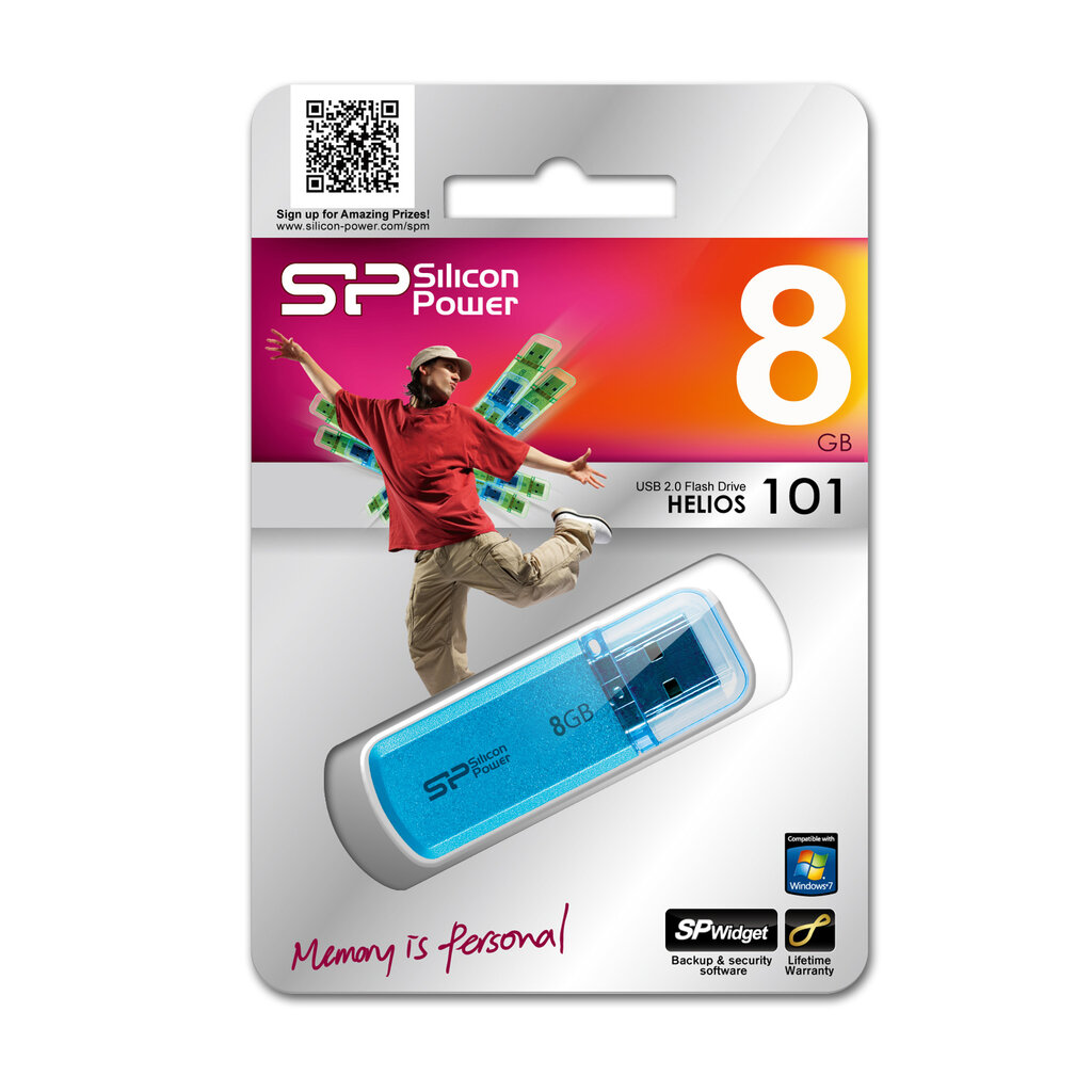 Atmintinė Silicon Power Helios 8GB, USB 2.0 kaina ir informacija | USB laikmenos | pigu.lt