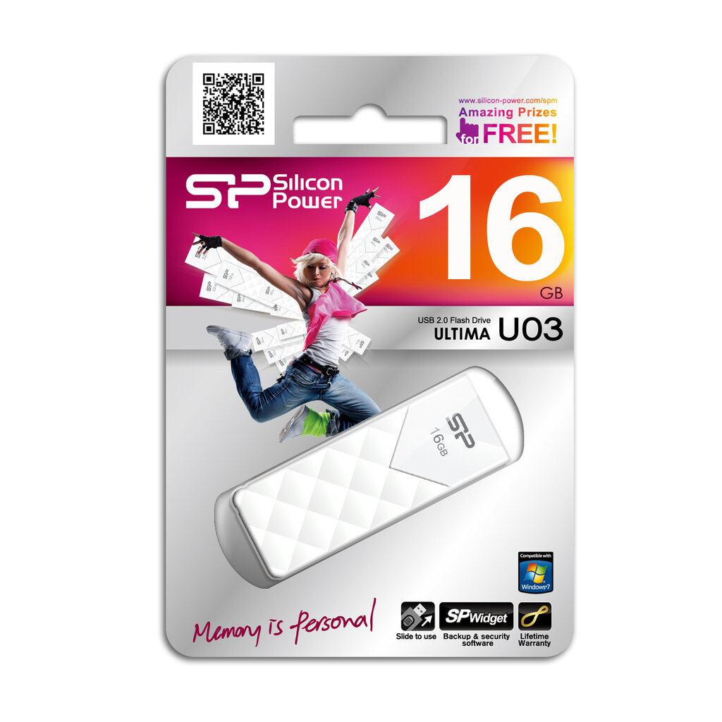 Atmintinė Silicon Power Ultima U03 16GB, USB 2.0 kaina ir informacija | USB laikmenos | pigu.lt