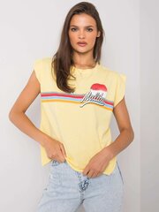 Marškinėliai moterims Malibu, geltoni kaina ir informacija | Marškinėliai moterims | pigu.lt
