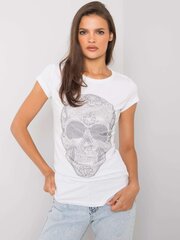 Marškinėliai moterims Skull, balti kaina ir informacija | Marškinėliai moterims | pigu.lt
