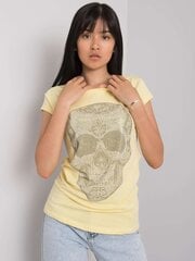 Marškinėliai moterims Skull, geltoni kaina ir informacija | Marškinėliai moterims | pigu.lt