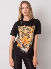 Marškinėliai moterims Tiger, juodi kaina ir informacija | Marškinėliai moterims | pigu.lt