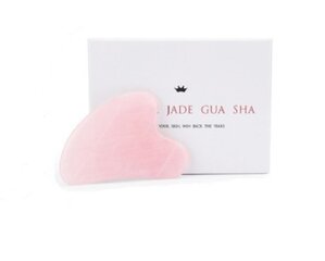 Rožinio kvarco akmens masažuoklis Gua Sha, 1 vnt. kaina ir informacija | Veido masažuokliai | pigu.lt