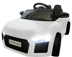 Vaikiškas elektromobilis Audi R8, baltas kaina ir informacija | Elektromobiliai vaikams | pigu.lt