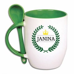 Puodelis su šaukšteliu Janina kaina ir informacija | Originalūs puodeliai | pigu.lt