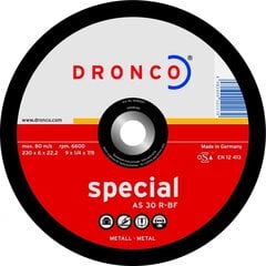 Шлифовальный диск DRONCO AS30R T27 (180 x 6,0 x 22,23) цена и информация | Шлифовальные машины | pigu.lt