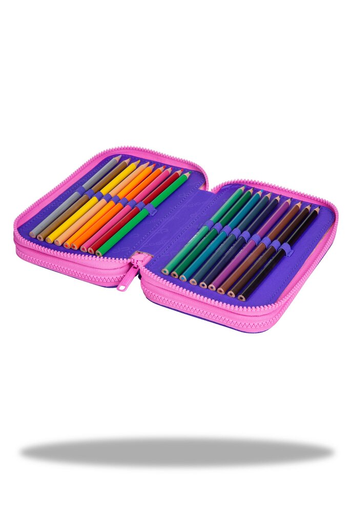 Forminis trijų skyrių penalas su priedais CoolPack Jumper 3 Purple Scrible D067341 цена и информация | Penalai | pigu.lt