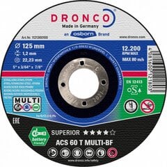 Pежущий диск DRONCO ACS 46/ ACS 60 T MULTI T41 (125 x 1,2 x 22,23) цена и информация | Шуруповерты, дрели | pigu.lt