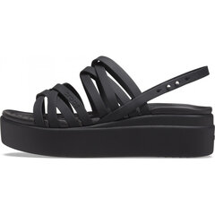 Basutės moterims Crocs™ Brooklyn Strappy Low Wedge, juodos kaina ir informacija | Basutės moterims | pigu.lt