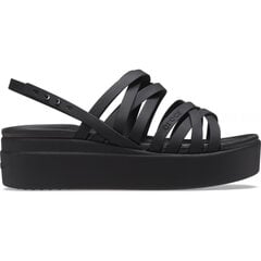 Basutės moterims Crocs™ Brooklyn Strappy Low Wedge, juodos kaina ir informacija | Basutės moterims | pigu.lt