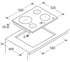 CANDY CC64CH цена и информация | Варочные поверхности | pigu.lt