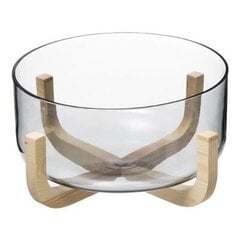 Стеклянная салатница на деревянной подставке Arha цена и информация | Миски, ящики для корма | pigu.lt