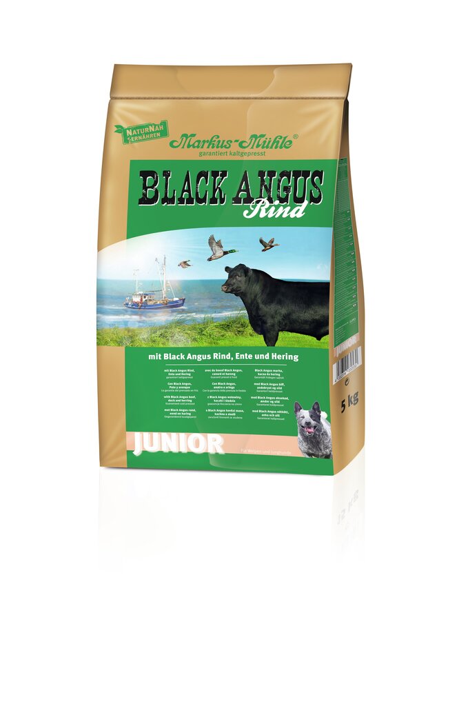 Markus Muhle Black Angus Junior, su jautiena 15 kg kaina ir informacija | Sausas maistas šunims | pigu.lt