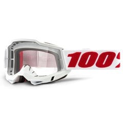 Motokroso akiniai 100% Accuri 2 - Denver White-Red Plexi kaina ir informacija | Moto reikmenys | pigu.lt