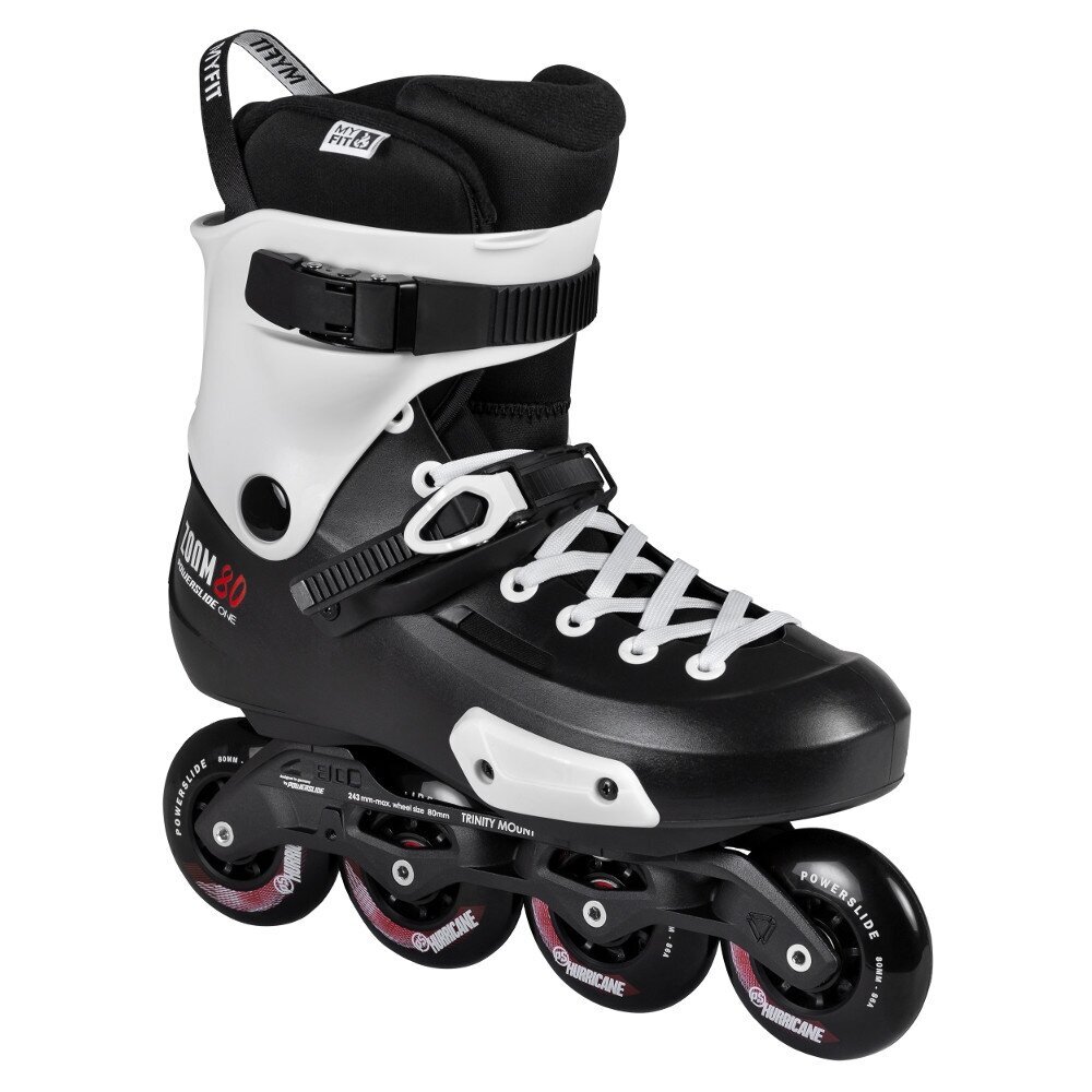 Riedučiai Powerslide Zoom Pro Black 80 Trinity, 37/38, juodi/balti kaina ir informacija | Riedučiai | pigu.lt