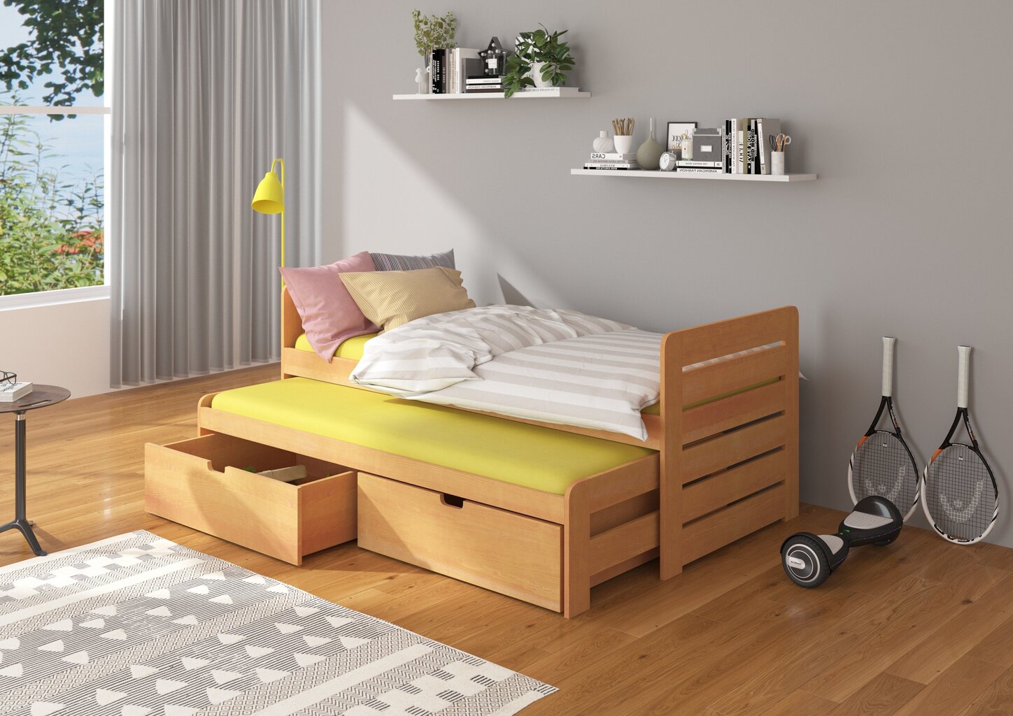Vaikiška lova ADRK Furniture Tomi 180x80, ruda kaina ir informacija | Vaikiškos lovos | pigu.lt