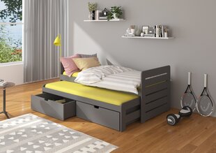 Vaikiška lova ADRK Furniture Tomi 180x80, tamsiai pilka kaina ir informacija | Vaikiškos lovos | pigu.lt