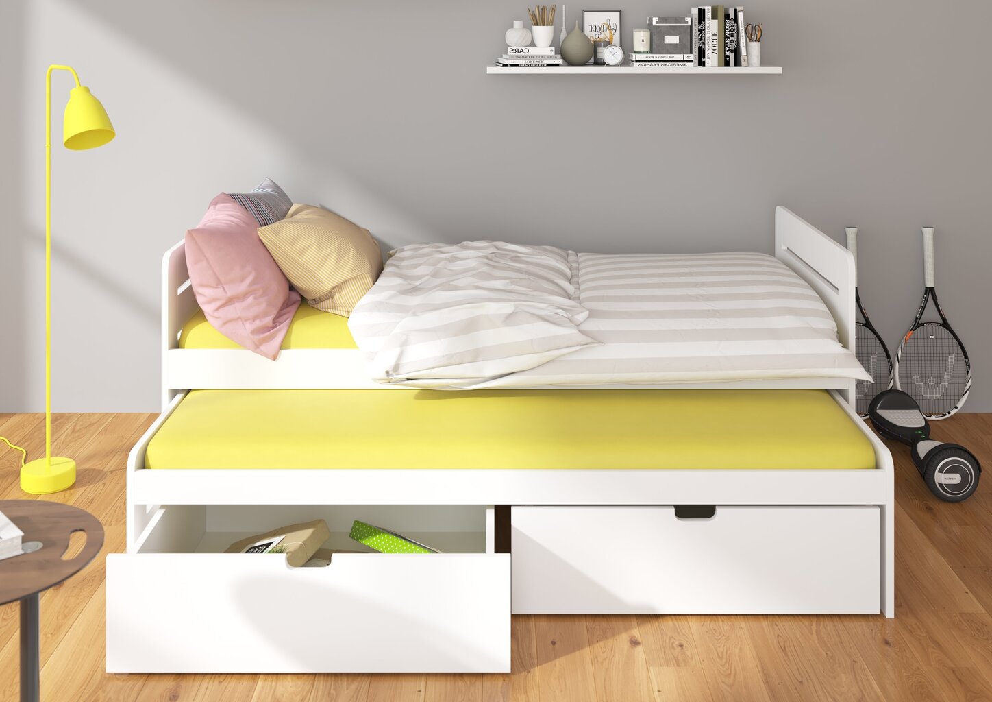Vaikiška lova ADRK Furniture Tomi 02 180x80, ruda kaina ir informacija | Vaikiškos lovos | pigu.lt