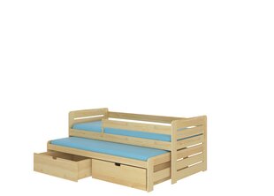 Vaikiška lova ADRK Furniture Tomi 04 180x80 su šonine apsauga, ruda kaina ir informacija | Vaikiškos lovos | pigu.lt