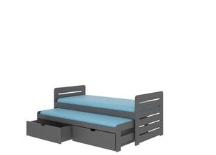 Vaikiška lova ADRK Furniture Tomi 200x90, tamsiai pilka kaina ir informacija | Vaikiškos lovos | pigu.lt