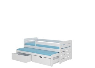 Vaikiška lova ADRK Furniture Tomi 200x90 su šonine apsauga, balta kaina ir informacija | Vaikiškos lovos | pigu.lt