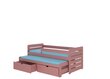 Vaikiška lova ADRK Furniture Tomi 200x90 su šonine apsauga, rožinė kaina ir informacija | Vaikiškos lovos | pigu.lt