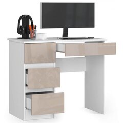 Письменный стол NORE A7, левый, белый/бежевый цена и информация | Компьютерные, письменные столы | pigu.lt