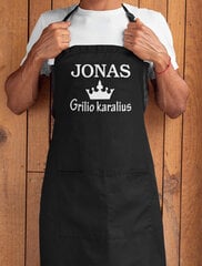 Prijuostė Jonas - grilio karalius, juoda kaina ir informacija | Juokingos prijuostės | pigu.lt