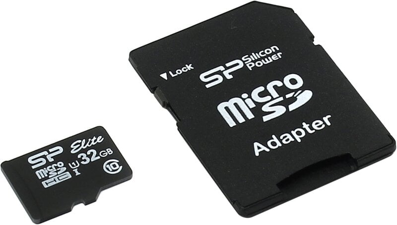 AtmintieskortelėSiliconPower32GBmicroSDHC10klasėsuSDadapteriu