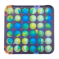 Silikoninis žaislas POP - IT plastikinio pagrindu kvadratas, spalvotais burbulais, 13 x 13 cm kaina ir informacija | Stalo žaidimai, galvosūkiai | pigu.lt