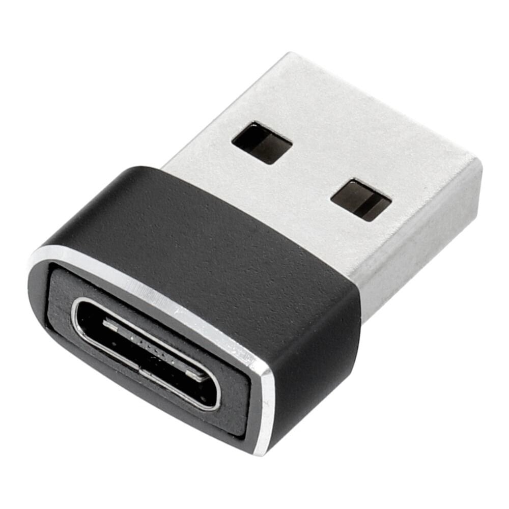 Adapteris Type-C - USB A, juodas kaina ir informacija | Adapteriai, USB šakotuvai | pigu.lt