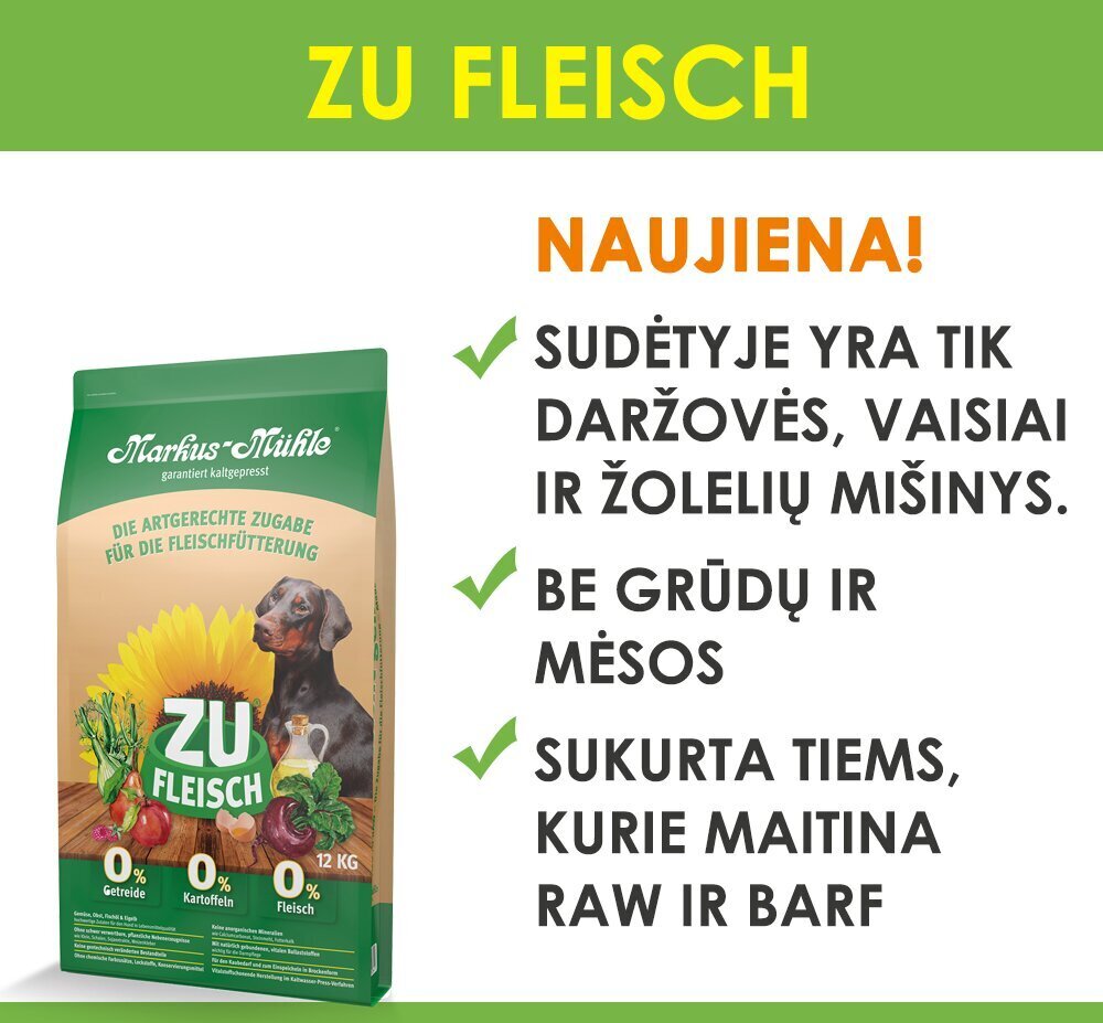 Markus Muhle ZuFleisch papildomas maistas skirtas prie RAW/BARF mitybos, 4 kg kaina ir informacija | Sausas maistas šunims | pigu.lt