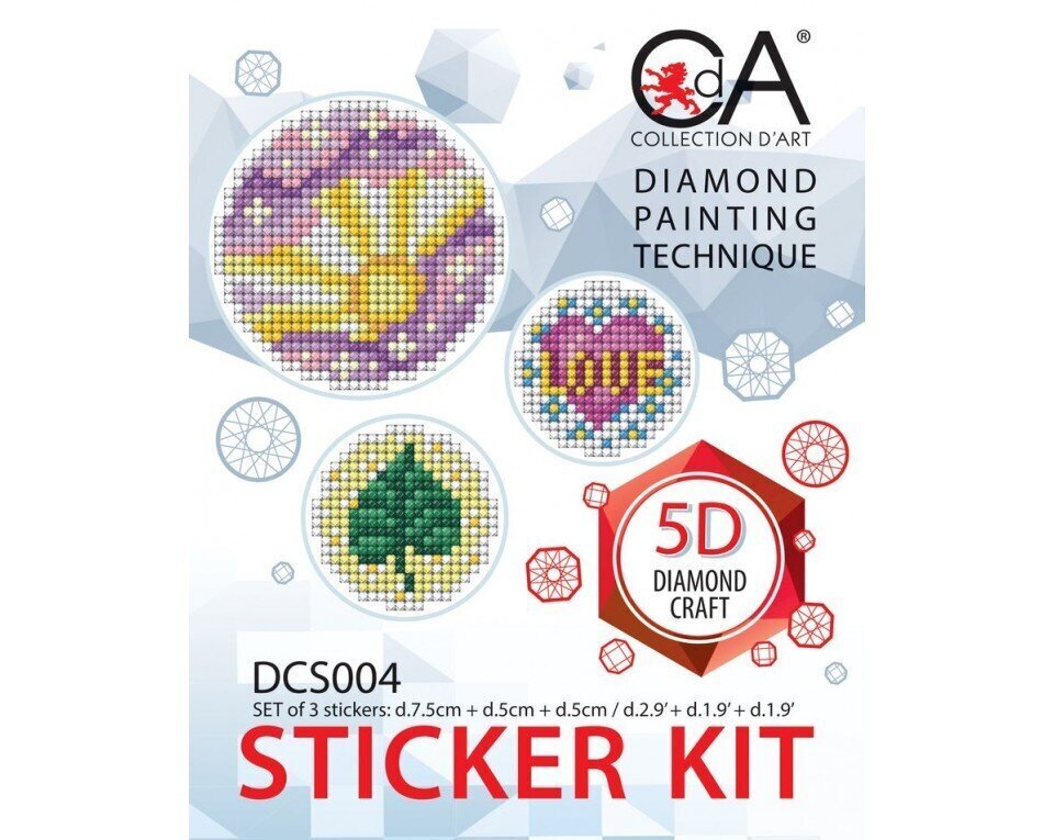 Deimantinė mozaika, lipdukas D7,5+D5+D5 Collection D'Art цена и информация | Deimantinės mozaikos | pigu.lt