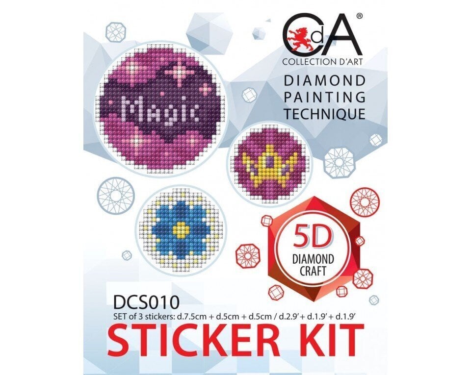 Deimantinė mozaika, lipdukas D7,5+D5+D5 Collection D'Art цена и информация | Deimantinės mozaikos | pigu.lt