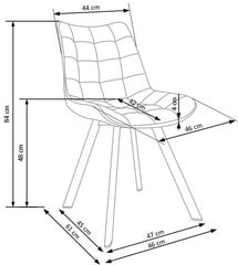 Набор из 2 стульев Halmar K332, желтый/черный цена и информация | Стулья для кухни и столовой | pigu.lt