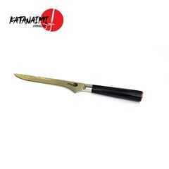 Katanaimi Gokujo Damasko japoniško plieno peilis, 15 cm kaina ir informacija | Peiliai ir jų priedai | pigu.lt