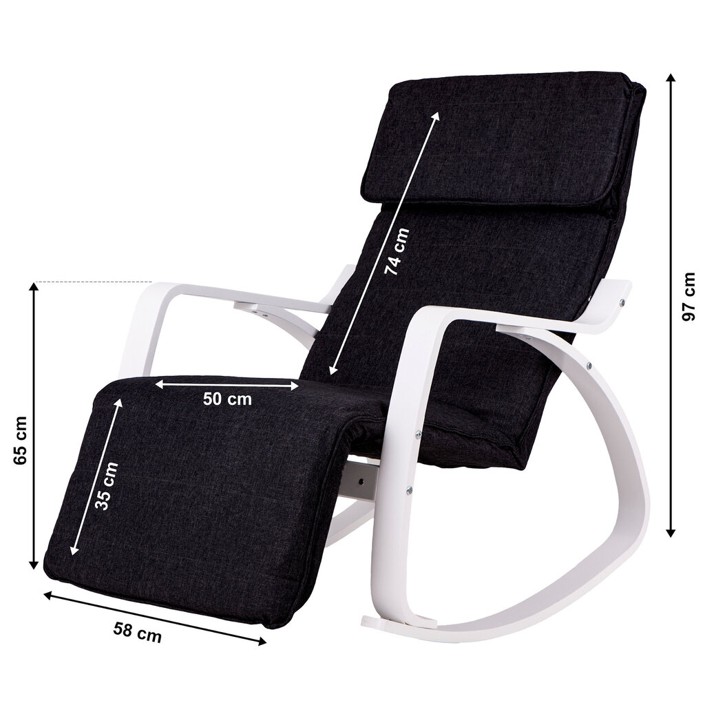 Supamoji kėdė, juoda цена и информация | Svetainės foteliai | pigu.lt