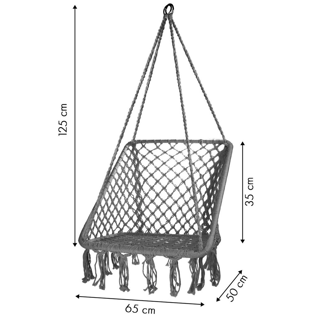 Sodo sūpynės su atlošu, pilkos kaina ir informacija | Hamakai | pigu.lt