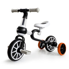 Balansinis dviratis su pedalais ir šoniniais ratais Ecotoys 4in1, juodas/baltas kaina ir informacija | Balansiniai dviratukai | pigu.lt