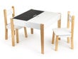 Vaikiškas kėdžių ir stalo komplektas Ecotoys, baltas kaina ir informacija | Vaikiškos kėdutės ir staliukai | pigu.lt