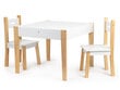 Vaikiškas kėdžių ir stalo komplektas Ecotoys, baltas kaina ir informacija | Vaikiškos kėdutės ir staliukai | pigu.lt