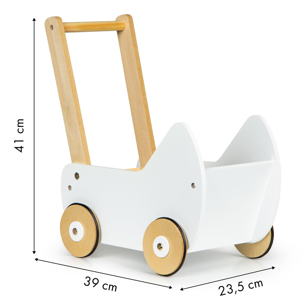 Medinis lėlių vežimėlis/vaikštynė ECOTOYS цена и информация | Žaislai kūdikiams | pigu.lt