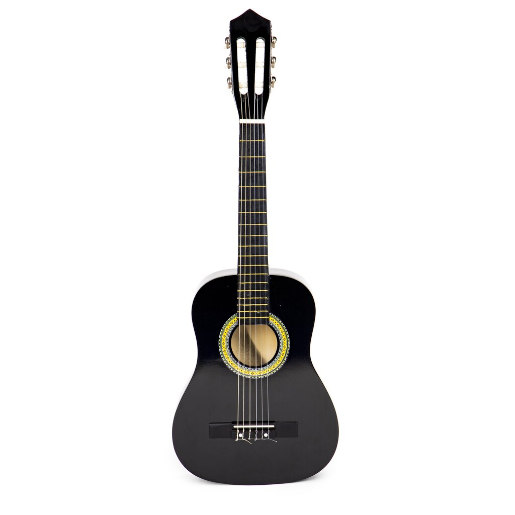 Vaikiška medinė gitara Ecotoys, juoda kaina ir informacija | Lavinamieji žaislai | pigu.lt
