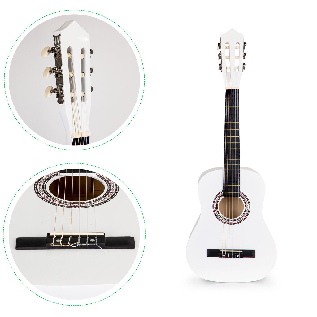 Ecotoys Didelė medinė vaikiška gitara su 6 stygomis kaina ir informacija | Lavinamieji žaislai | pigu.lt